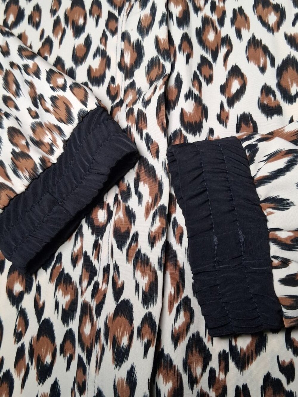 Vintage Just For Fun Jacket Small Cat Print Bling Oversized Leopard Lightweight - Picture 12 of 16